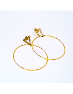 Farma Bijoux Hipoalergene naušnice Big Gold Hoop, Lobe Triangle 40 mm 2