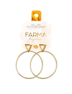 Farma Bijoux Hipoalergene naušnice Big Gold Hoop, Lobe Triangle 40 mm