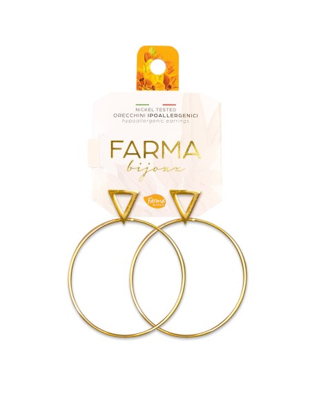 Farma Bijoux Hipoalergene naušnice Big Gold Hoop, Lobe Triangle 40 mm Farma Bijoux Hipoalergene naušnice Big Gold Hoop, Lobe Triangle 40 mm