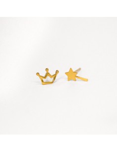 Farma Bijoux Hipoalergene naušnice Magic Wand and Crown 8 mm 2