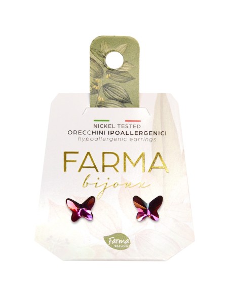 Farma Bijoux Hipoalergene naušnice Butterfly Fuchsia 8 mm Farma Bijoux Hipoalergene naušnice Butterfly Fuchsia 8 mm