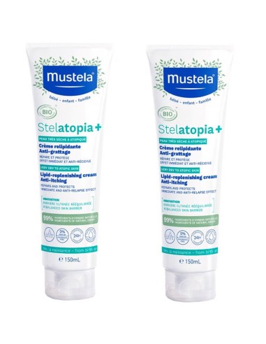 Mustela Stelatopia krema za obnavljanje lipida protiv svrbeža 1+1 PROMO