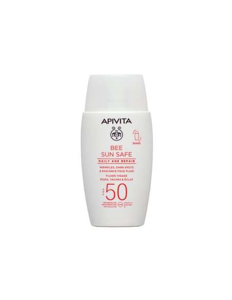 Apivita Bee Sun safe fluid za lice protiv mrlja & starenja spf50 Apivita Bee Sun safe fluid za lice protiv mrlja & starenja spf50