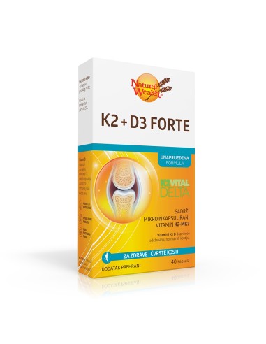 Natural Wealth K2 + D3 forte kapsule