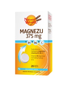 Natural Wealth Magnezij 375 MG + B1 + B6 + C šumeće tablete