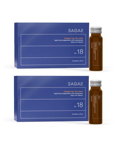 Sagas Rc 18 Collagen Hair Skin Nails tekući dodatak prehrani Promo pakiranje