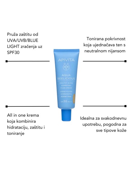 Lierac Hidratantni Losion + Lierac Hydragenist Hidratantni serum + Apivita Aqua Beelicious Hidratantna obojena krema sa SPF 30