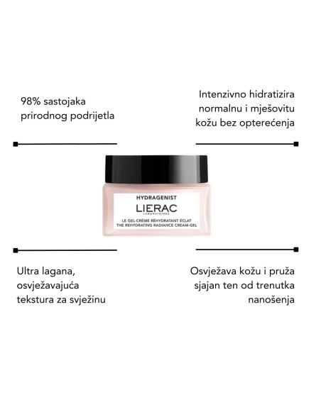 Beper Jade roller + Lierac Hidratantni Losion + Hydragenist Hidratantna gel krema + Hydragenist Hidratantni serum