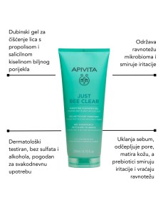 Apivita Just Bee Clear gel za umivanje lica + Just Bee Clear losion + Just Bee Clear matirajuća hidratantna gel krema 2
