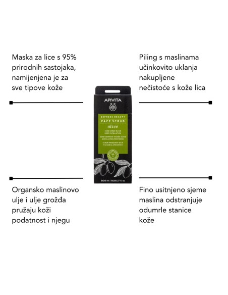 Apivita EXPRESS BEAUTY face scrub olive + Just Bee Clear gel za umivanje lica + Matirajuća hidratantna gel krema