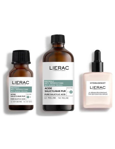 Lierac Koncentrat protiv akni i prištića + Piling protiv akni i prištića + Hydragenist Hidratantni serum