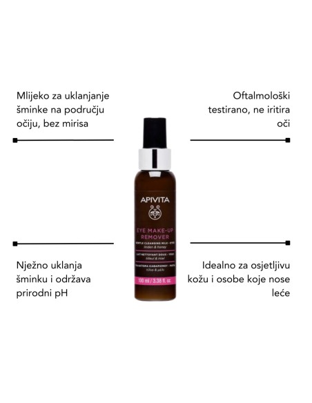Apivita Gentle eye make-up remover + Apivita EB eye mask ginkgo biloba dark circles + Dioptipoche Gel