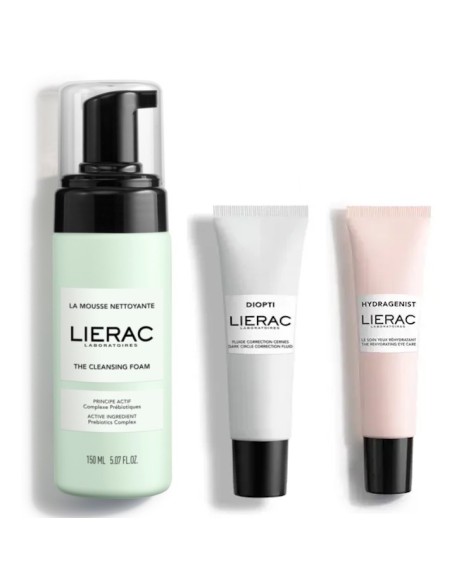 Lierac Pjena za čišćenje lica + Diopticerne fluid protiv tamnih podočnjaka + Hydragenist Hidratantni gel za područje oko očiju
