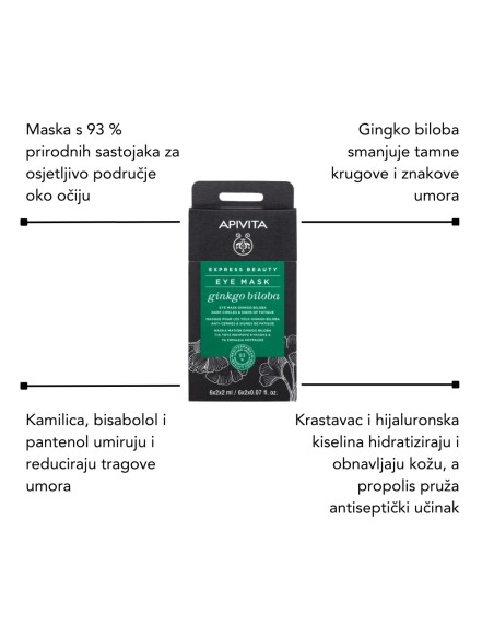 Lierac Diopticerne fluid protiv tamnih podočnjaka + Apivita EB eye mask ginkgo biloba + Beper Jade roller