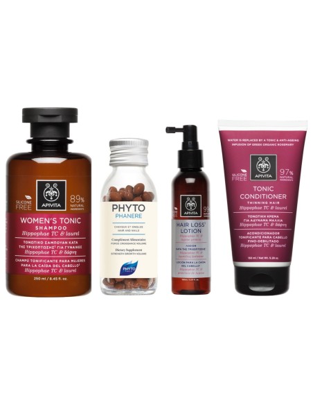 Phytophanere Kapsule + Women's shampoo with Hippophae 250 ml + Hair loss lotion + Tonic conditioner for thinning hair