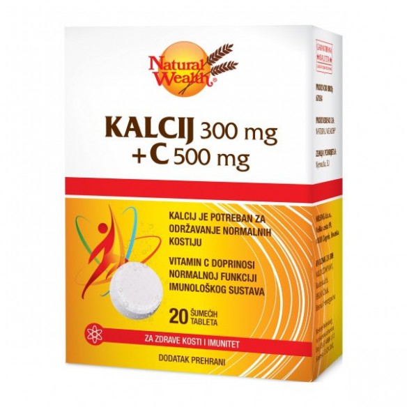 Natural Wealth Kalcij 300 + C 500 mg šumeće tablete