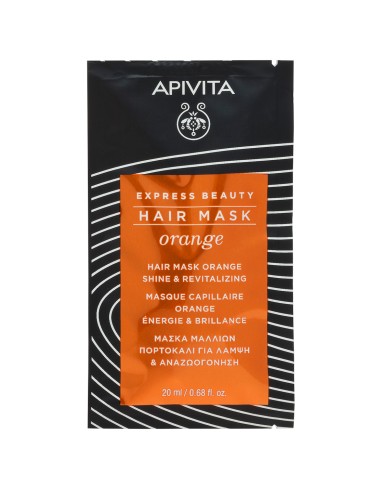 Apivita Express Beauty shine and revitalizing hair mask with orange