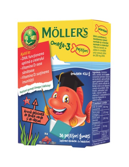 Mollers Omega 3 Junior Ribice Jagoda bomboni Mollers Omega 3 Junior Ribice Jagoda bomboni