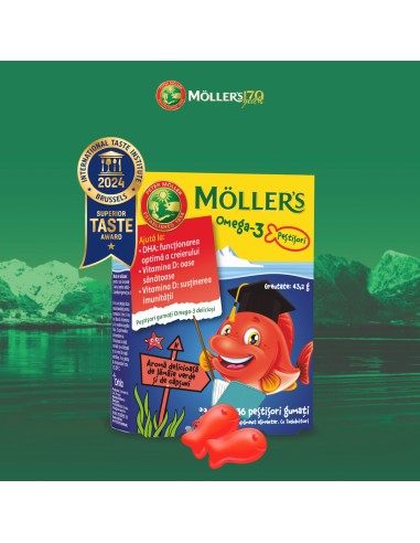 Mollers Omega 3 Junior Ribice Jagoda bomboni Mollers Omega 3 Junior Ribice Jagoda bomboni