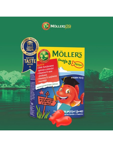 Mollers Omega 3 Junior Ribice Jagoda bomboni Mollers Omega 3 Junior Ribice Jagoda bomboni