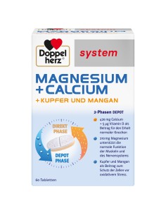 Doppelherz System Magnezij + kalcij, bakar i mangan DEPO tablete