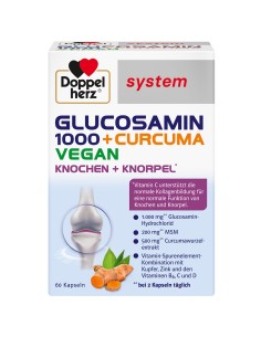 Doppelherz System Glukozamin 1000 + Kurkuma Vegan tablete