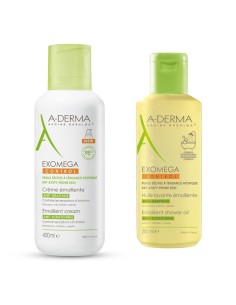 A-derma Exomega Control Emolijentna krema + Emolijentno ulje za tuširanje Promo pakiranje