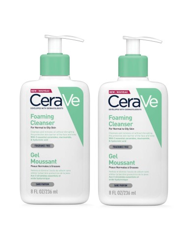 CeraVe Pjenušavi gel za čišćenje za normalnu do masnu kožu 1+1 Promo pakiranje