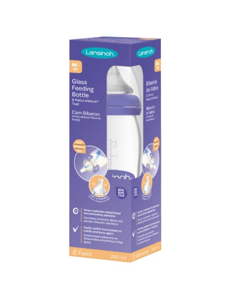 Lansinoh Staklena bočica za hranjenje s NaturalWave sisačem