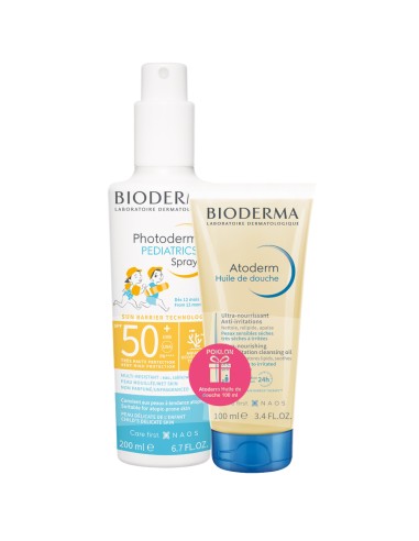 Bioderma Photoderm Pediatrics Spray SPF50+ 200ml + Atoderm Huile de douche 100ml Promo pakiranje
