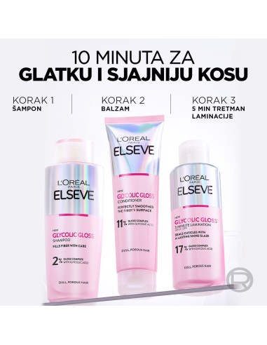 L'Oreal Paris Elseve Glycolic Gloss balzam za kosu bez sjaja L'Oreal Paris Elseve Glycolic Gloss balzam za kosu bez sjaja