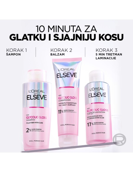 L'Oreal Paris Elseve Glycolic Gloss balzam za kosu bez sjaja L'Oreal Paris Elseve Glycolic Gloss balzam za kosu bez sjaja