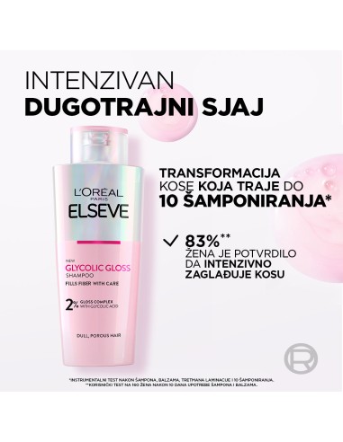 L'Oreal Paris Elseve Glycolic Gloss šampon za kosu bez sjaja