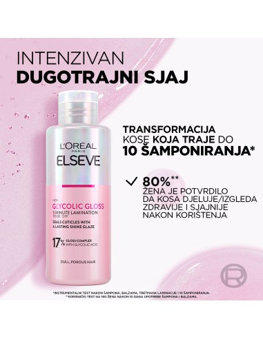 L'Oreal Paris Elseve Glycolic Gloss tretman laminacije L'Oreal Paris Elseve Glycolic Gloss tretman laminacije
