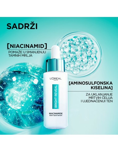 L'Oreal Paris Bright Reveal niacinamid serum protiv tamnih mrlja 30ml L'Oreal Paris Bright Reveal niacinamid serum protiv tamnih mrlja 30ml