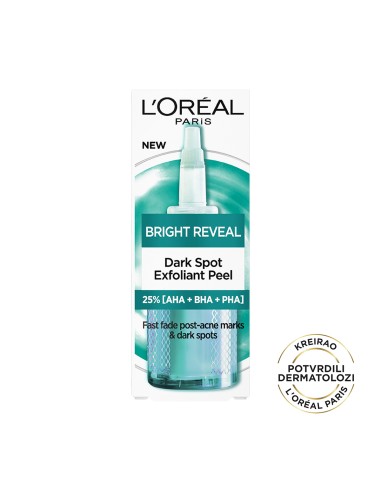 L'Oreal Paris Bright Reveal eksoflijantni piling protiv tamnih fleka 25ml L'Oreal Paris Bright Reveal eksoflijantni piling protiv tamnih fleka 25ml