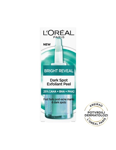 L'Oreal Paris Bright Reveal eksoflijantni piling protiv tamnih fleka 25ml L'Oreal Paris Bright Reveal eksoflijantni piling protiv tamnih fleka 25ml