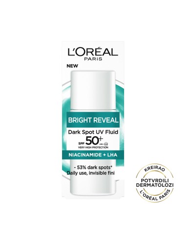 L'Oreal Paris Bright Reveal UV fluid protiv tamnih mrlja 50ml L'Oreal Paris Bright Reveal UV fluid protiv tamnih mrlja 50ml