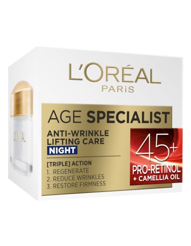 L'Oreal Paris Age Specialist Anti-Wrinkle 45+ Noćna njega protiv bora 50 ml L'Oreal Paris Age Specialist Anti-Wrinkle 45+ Noćna njega protiv bora 50 ml