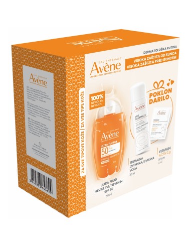 Avene Sun Ultra Fluid nevidljivi SPF 50+ + Termalna izvorska voda + Vitamin Activ Cg Promo pakiranje