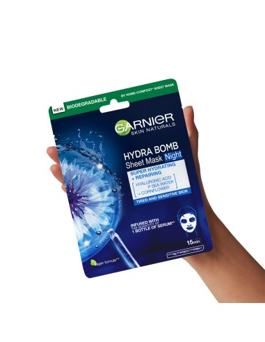 Garnier Skin Naturals Hydra Bomb Tissue Mask Night noćna maska za lice 32g Garnier Skin Naturals Hydra Bomb Tissue Mask Night noćna maska za lice 32g