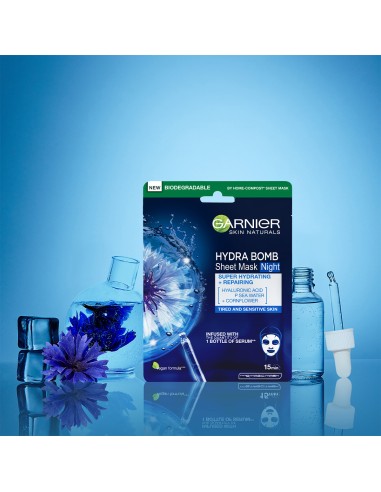Garnier Skin Naturals Hydra Bomb Tissue Mask Night noćna maska za lice 32 g Garnier Skin Naturals Hydra Bomb Tissue Mask Night noćna maska za lice 32 g