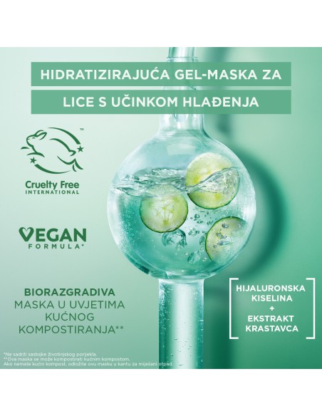 Garnier Skin Naturals Cryo Jelly gel-maska za lice obogaćena hijaluronskom kiselinom i ekstraktom krastavca