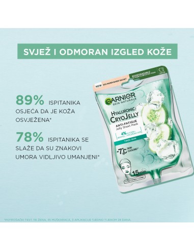 Garnier Skin Naturals Cryo Jelly gel-maska za lice obogaćena hijaluronskom kiselinom i ekstraktom krastavca