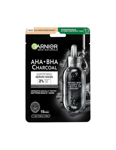 Garnier Skin Naturals Tissue Mask Pure Charcoal Matirajuća serum maska za lice s ugljenom