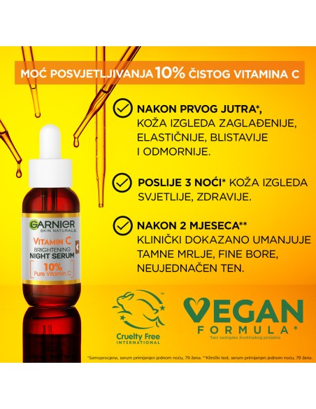 Garnier Skin Naturals Vitamin C noćni serum za blistavu kožu 30ml Garnier Skin Naturals Vitamin C noćni serum za blistavu kožu 30ml