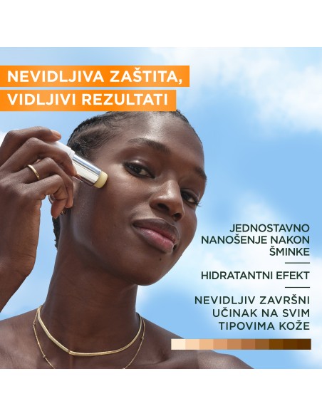 Garnier Ambre Solaire Super UV nevidljivi stik za lice za zaštitu od sunca SPF50+ Garnier Ambre Solaire Super UV nevidljivi stik za lice za zaštitu od sunca SPF50+