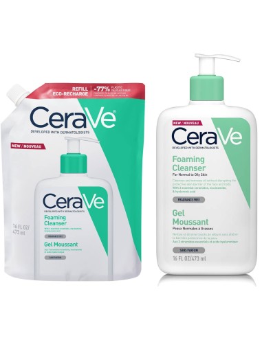 CeraVe Pjenušavi gel za čišćenje za normalnu do masnu kožu + Refill Promo pakiranje