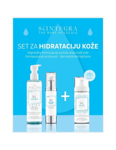 Skintegra Set za hidrataciju kože Amphibian gel za čišćenje + O/P Hydra krema + Nectar esencija Promo pakiranje