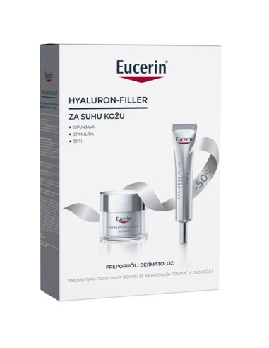 Eucerin Anti Age Hyaluron-Filler dnevna krema SPF15 + krema oko očiju Promo pakiranje
